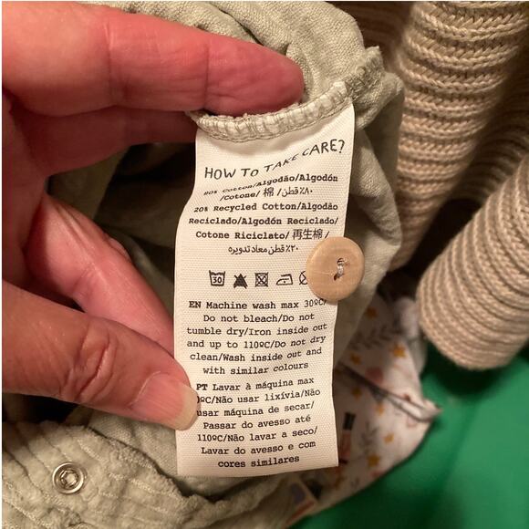 Play Up Corduroy 100% Cotton 12 Months Snap Closure One Piece - Picture 5 of 5